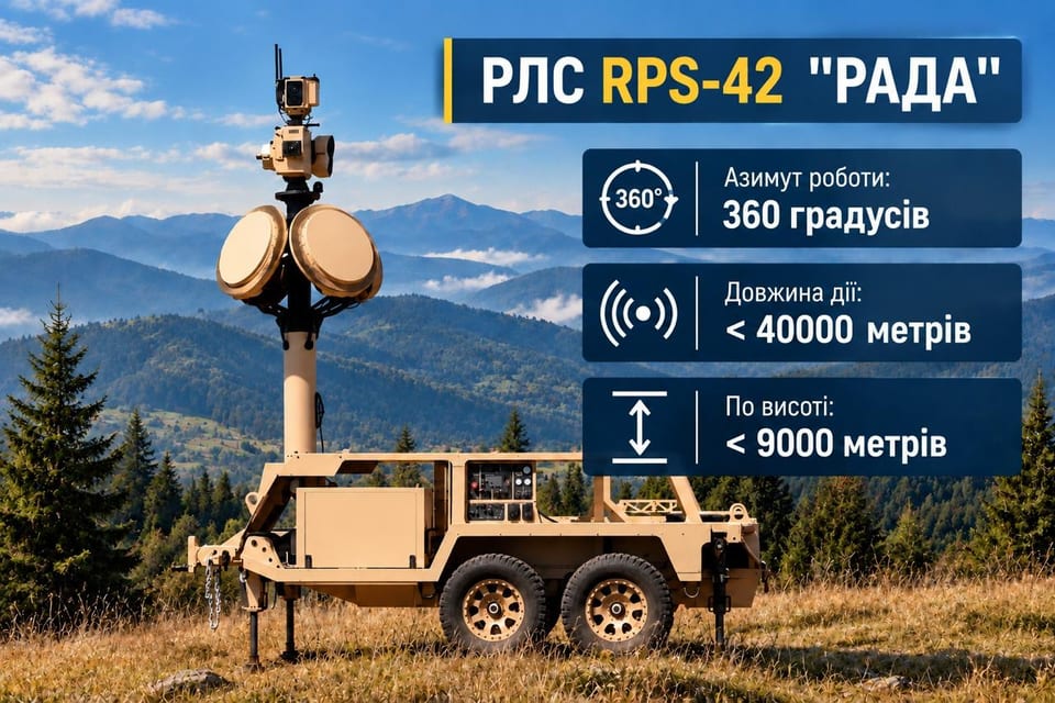 Радіолокаційна станція RPS-42 «Рада» на мобільній платформі в горах